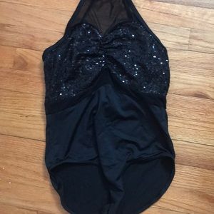Black sparkle leotard costume